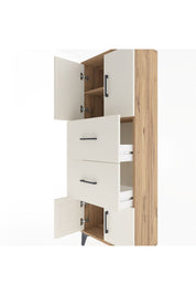 Arges Dolap 2 Raflı 2 Çekmeceli 4 Kapaklı 60x30x163 Çam-Aytaşı