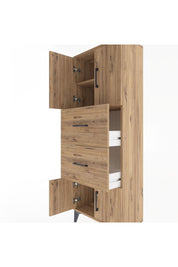 Arges Dolap 2 Raflı 2 Çekmeceli 4 Kapaklı 60x30x163 Çam-Çam