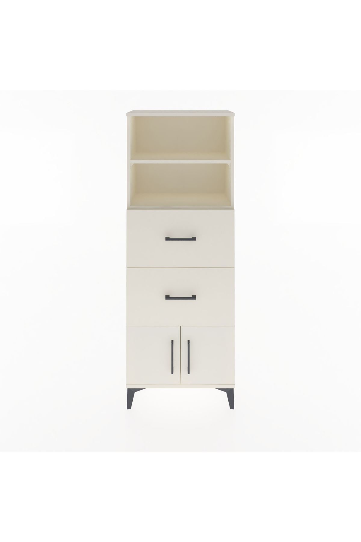 Arges Dolap 2 Raflı 2 Çekmeceli 2 Kapaklı 60x30x163 Aytaşı-Aytaşı