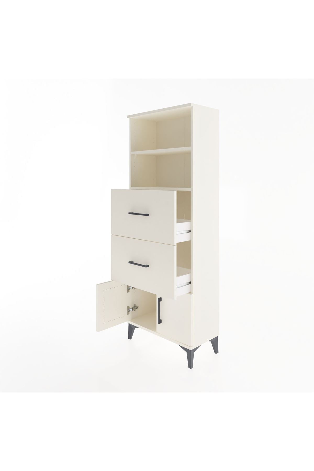 Arges Dolap 2 Raflı 2 Çekmeceli 2 Kapaklı 60x30x163 Aytaşı-Aytaşı