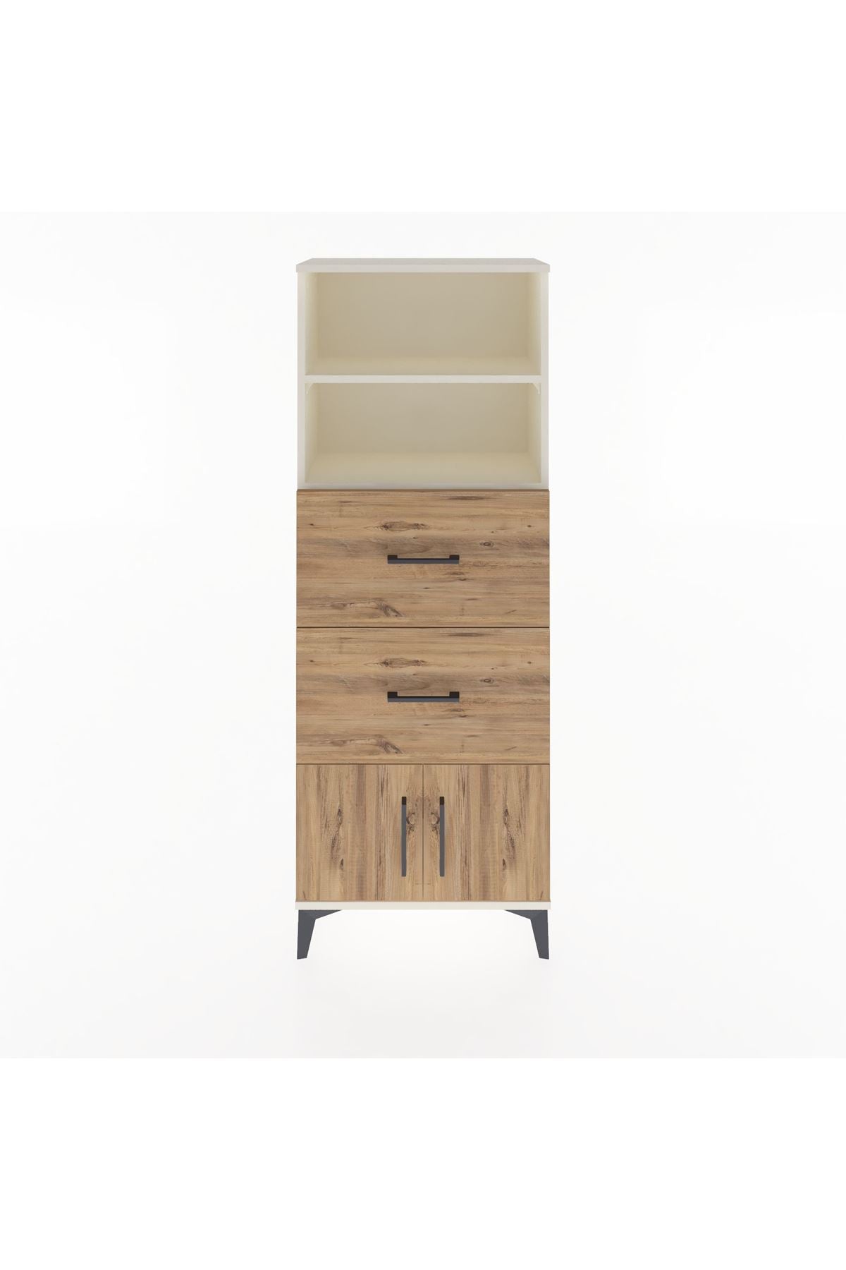 Arges Dolap 2 Raflı 2 Çekmeceli 2 Kapaklı 60x30x163 Aytaşı-Çam