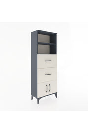 Arges Dolap 2 Raflı 2 Çekmeceli 2 Kapaklı 60x30x163 Antrasit-Aytaşı