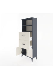Arges Dolap 2 Raflı 2 Çekmeceli 2 Kapaklı 60x30x163 Antrasit-Aytaşı