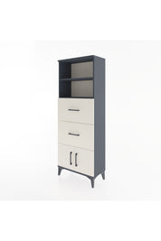 Arges Dolap 2 Raflı 2 Çekmeceli 2 Kapaklı 60x30x163 Antrasit-Aytaşı