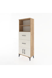 Arges Dolap 2 Raflı 2 Çekmeceli 2 Kapaklı 60x30x163 Çam-Aytaşı