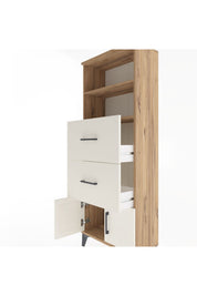 Arges Dolap 2 Raflı 2 Çekmeceli 2 Kapaklı 60x30x163 Çam-Aytaşı