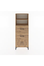 Arges Dolap 2 Raflı 2 Çekmeceli 2 Kapaklı 60x30x163 Çam-Çam