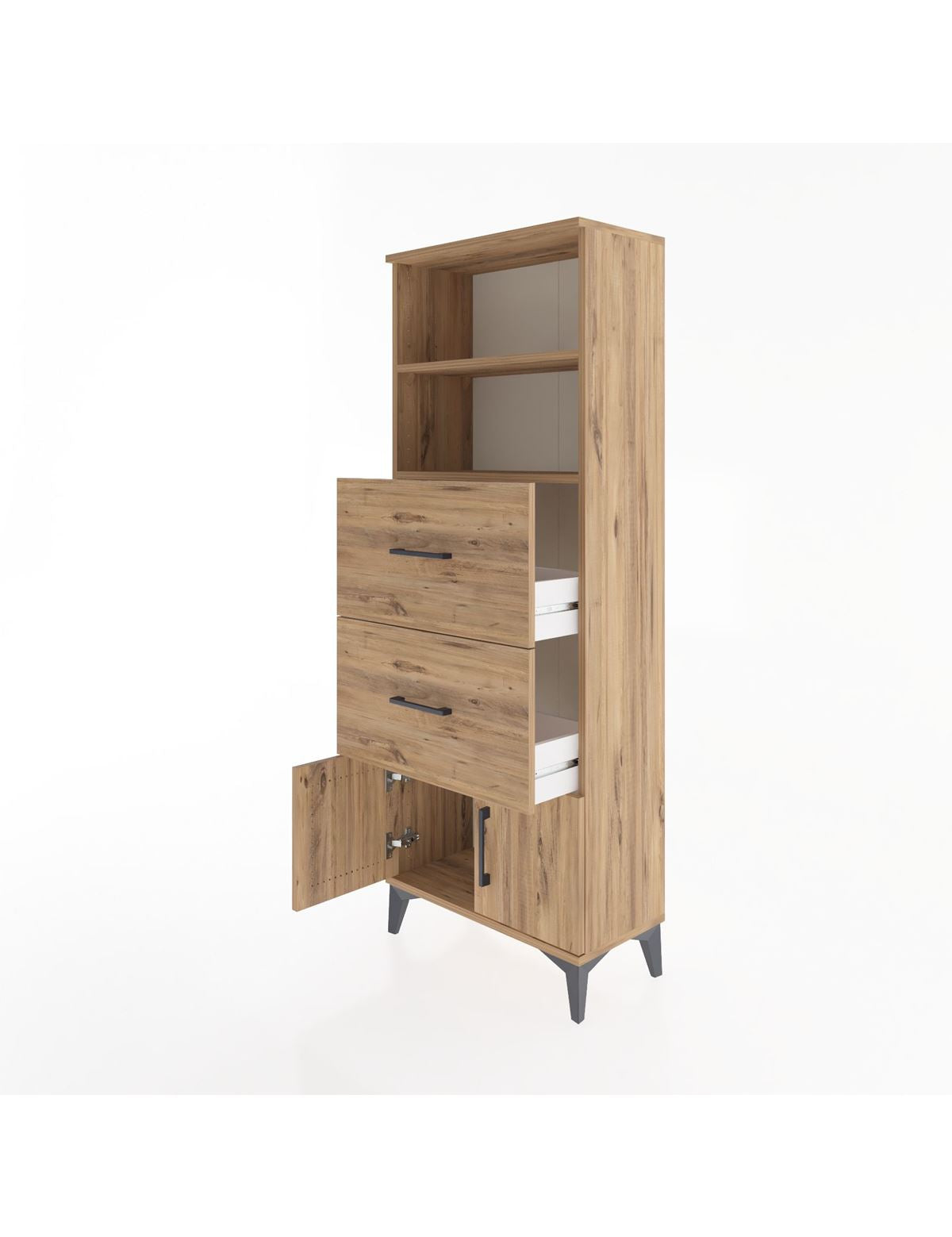 Arges Dolap 2 Raflı 2 Çekmeceli 2 Kapaklı 60x30x163 - S20M074V9A