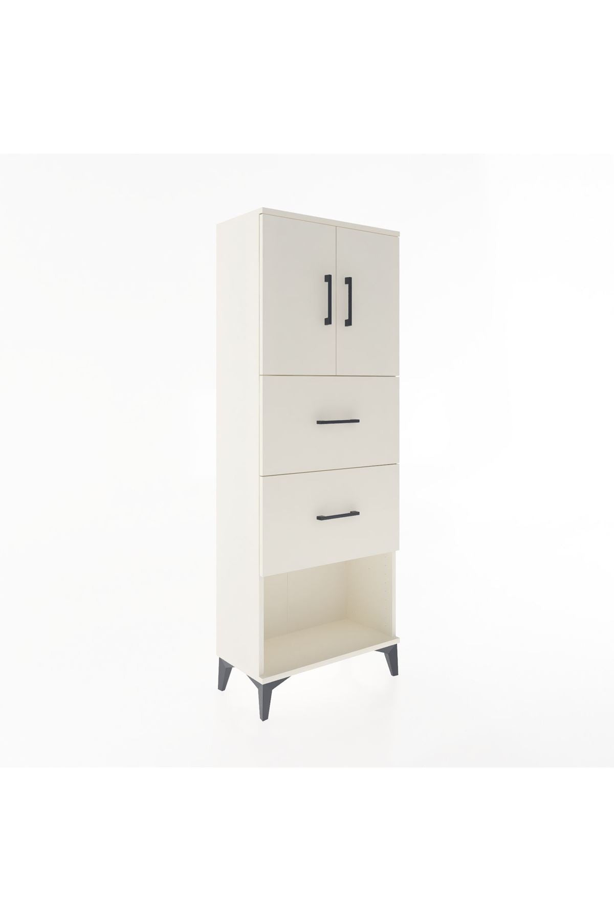 Arges Dolap 2 Raflı 2 Çekmeceli 2 Kapaklı 60x30x163 Aytaşı-Aytaşı