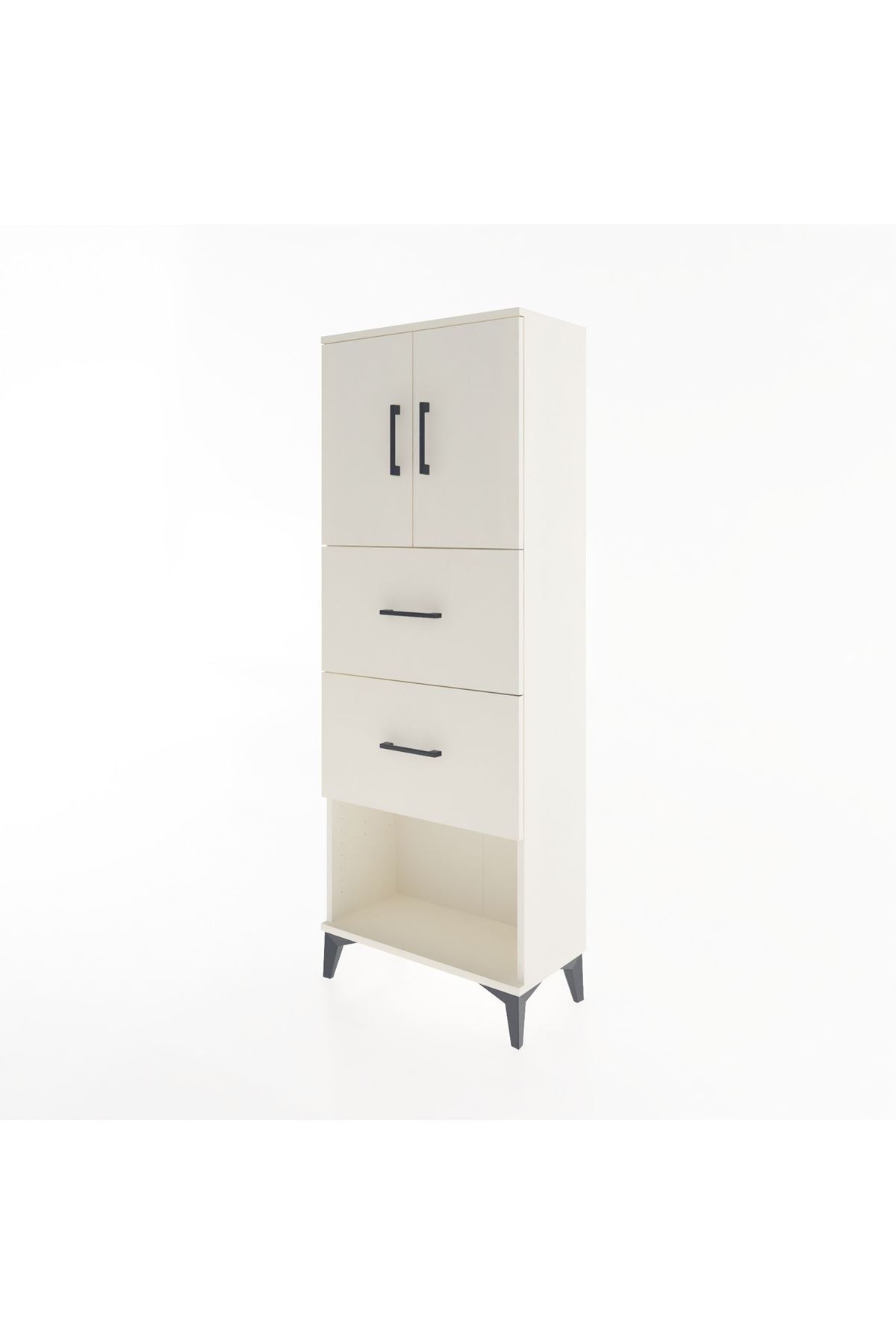 Arges Dolap 2 Raflı 2 Çekmeceli 2 Kapaklı 60x30x163 Aytaşı-Aytaşı