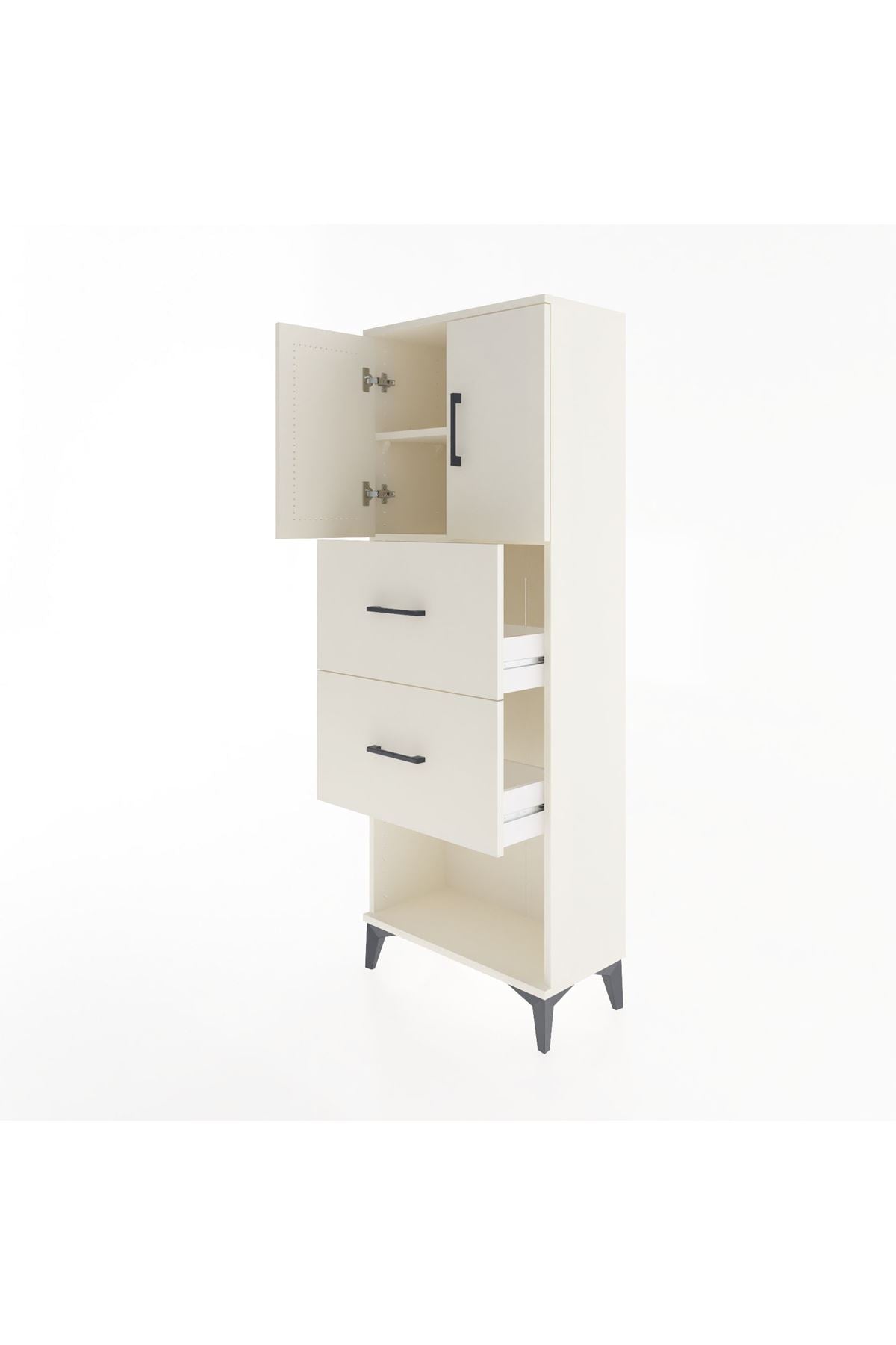 Arges Dolap 2 Raflı 2 Çekmeceli 2 Kapaklı 60x30x163 Aytaşı-Aytaşı