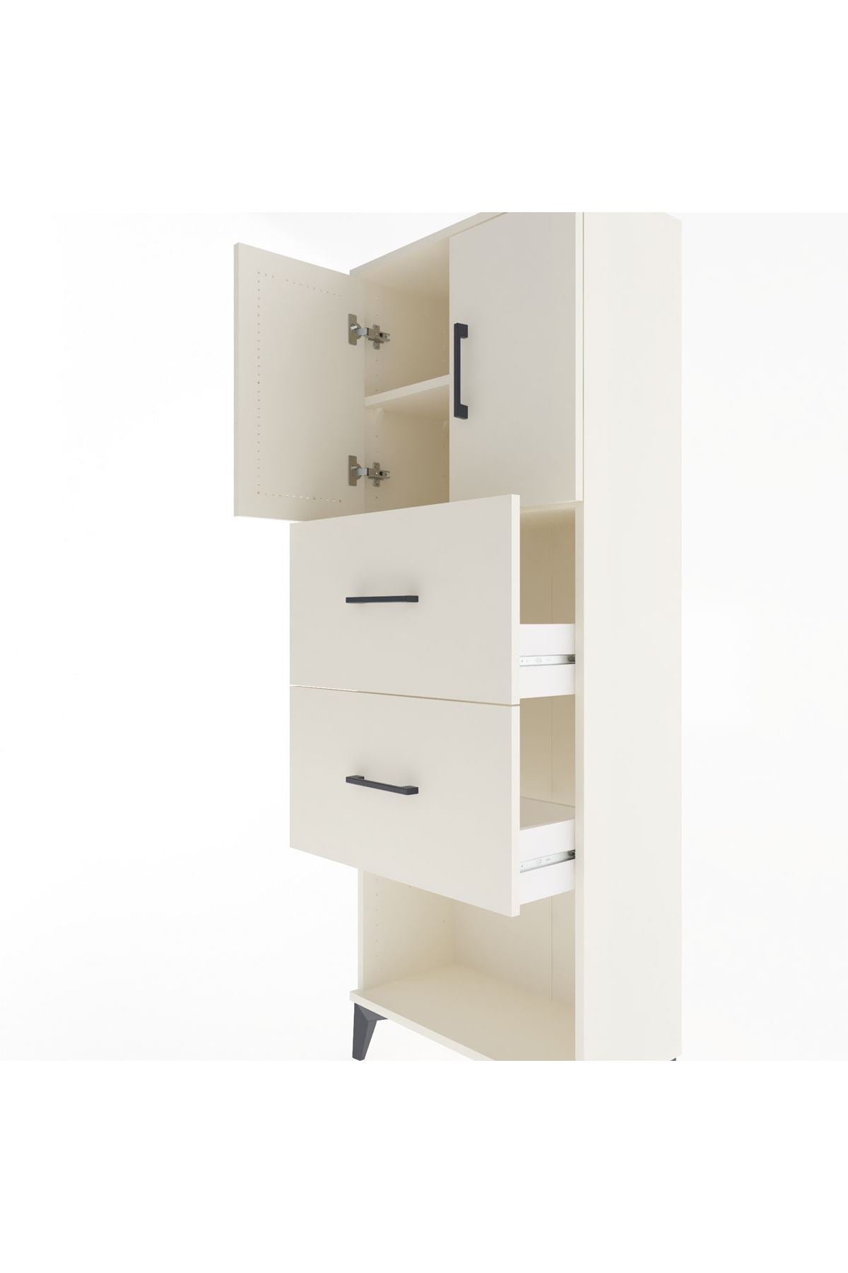 Arges Dolap 2 Raflı 2 Çekmeceli 2 Kapaklı 60x30x163 Aytaşı-Aytaşı
