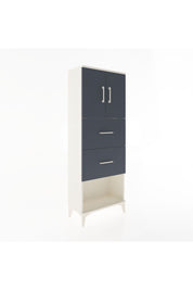 Arges Dolap 2 Raflı 2 Çekmeceli 2 Kapaklı 60x30x163 Aytaşı-Antrasit