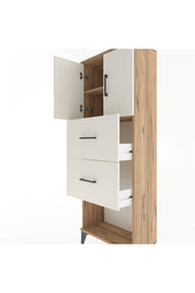 Arges Dolap 2 Raflı 2 Çekmeceli 2 Kapaklı 60x30x163 Çam-Aytaşı