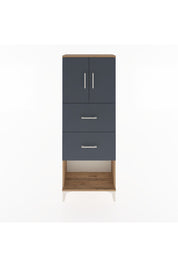 Arges Dolap 2 Raflı 2 Çekmeceli 2 Kapaklı 60x30x163 Çam-Antrasit