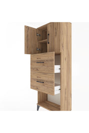 Arges Dolap 2 Raflı 2 Çekmeceli 2 Kapaklı 60x30x163 Çam-Çam