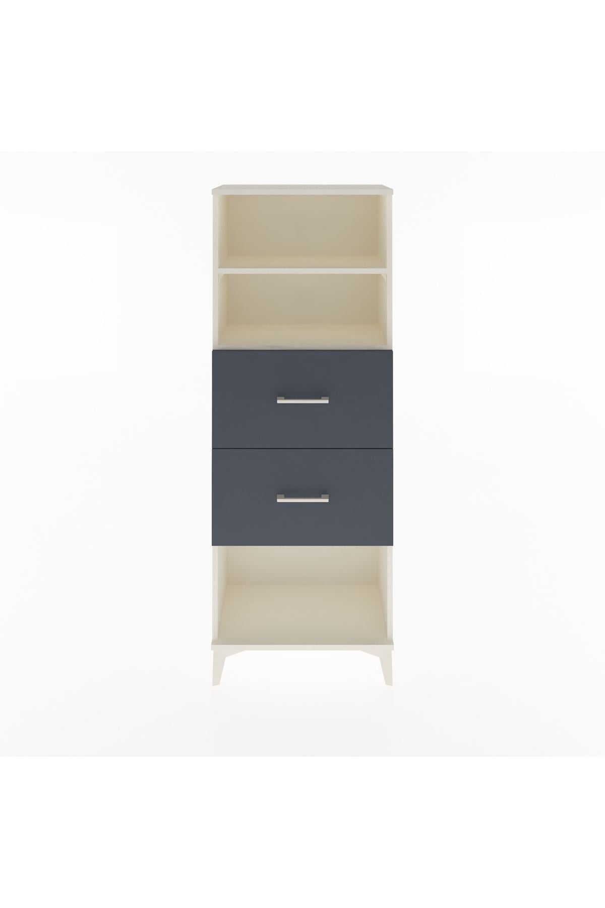 Arges Dolap 2 Raflı 2 Çekmeceli 60x30x163 Aytaşı-Antrasit