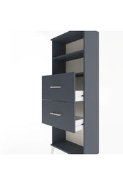 Arges Dolap 2 Raflı 2 Çekmeceli 60x30x163 Antrasit-Antrasit
