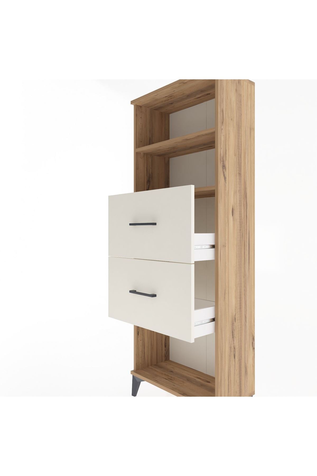 Arges Dolap 2 Raflı 2 Çekmeceli 60x30x163 Çam-Aytaşı