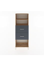 Arges Dolap 2 Raflı 2 Çekmeceli 60x30x163 Çam-Antrasit