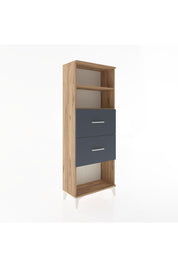 Arges Dolap 2 Raflı 2 Çekmeceli 60x30x163 Çam-Antrasit