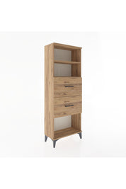 Arges Dolap 2 Raflı 2 Çekmeceli 60x30x163 Çam-Çam