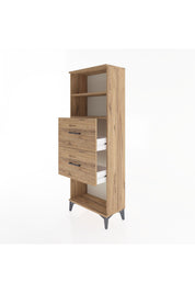Arges Dolap 2 Raflı 2 Çekmeceli 60x30x163 Çam-Çam
