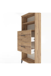 Arges Dolap 2 Raflı 2 Çekmeceli 60x30x163 Çam-Çam