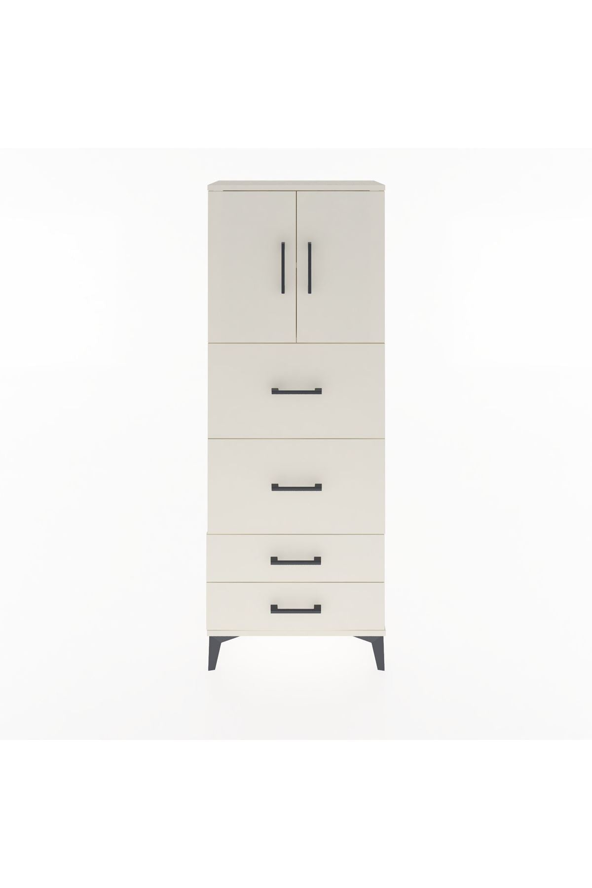 Arges Dolap 2 Raflı 4 Çekmeceli 2 Kapaklı 60x30x163 Aytaşı-Aytaşı