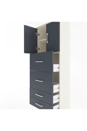 Arges Dolap 2 Raflı 4 Çekmeceli 2 Kapaklı 60x30x163 Aytaşı-Antrasit
