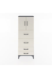 Arges Dolap 2 Raflı 4 Çekmeceli 2 Kapaklı 60x30x163 Antrasit-Aytaşı