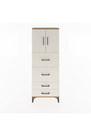 Arges Dolap 2 Raflı 4 Çekmeceli 2 Kapaklı 60x30x163 Çam-Aytaşı