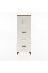 Arges Dolap 2 Raflı 4 Çekmeceli 2 Kapaklı 60x30x163