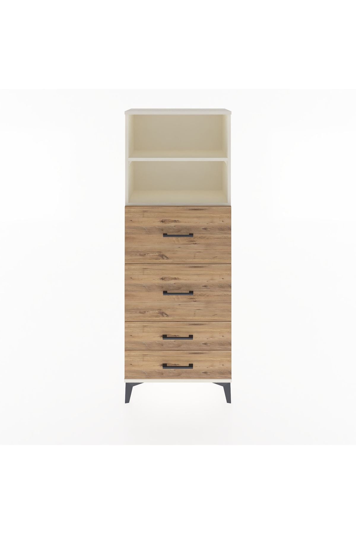 Arges Dolap 2 Raflı 4 Çekmeceli 60x30x163 Aytaşı-Çam