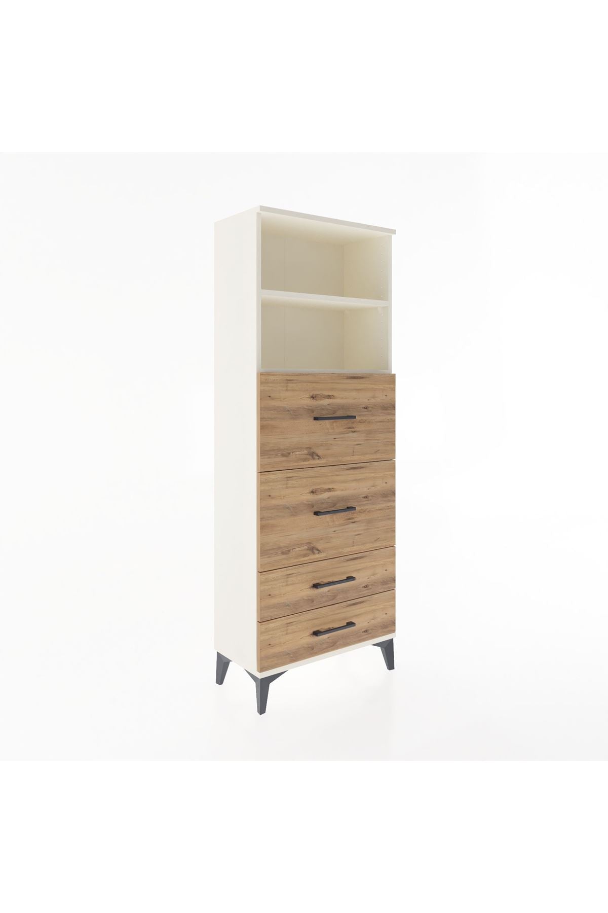 Arges Dolap 2 Raflı 4 Çekmeceli 60x30x163 Aytaşı-Çam