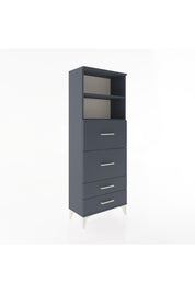 Arges Dolap 2 Raflı 4 Çekmeceli 60x30x163 Antrasit-Antrasit