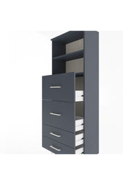 Arges Dolap 2 Raflı 4 Çekmeceli 60x30x163 Antrasit-Antrasit