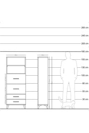 Arges Dolap 2 Raflı 4 Çekmeceli 60x30x163 Antrasit-Antrasit