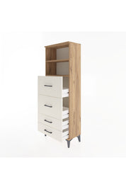 Arges Dolap 2 Raflı 4 Çekmeceli 60x30x163 Çam-Aytaşı