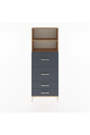 Arges Dolap 2 Raflı 4 Çekmeceli 60x30x163 Çam-Antrasit