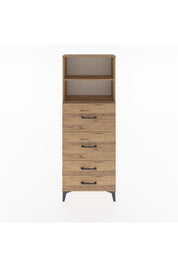 Arges Dolap 2 Raflı 4 Çekmeceli 60x30x163 Çam-Çam
