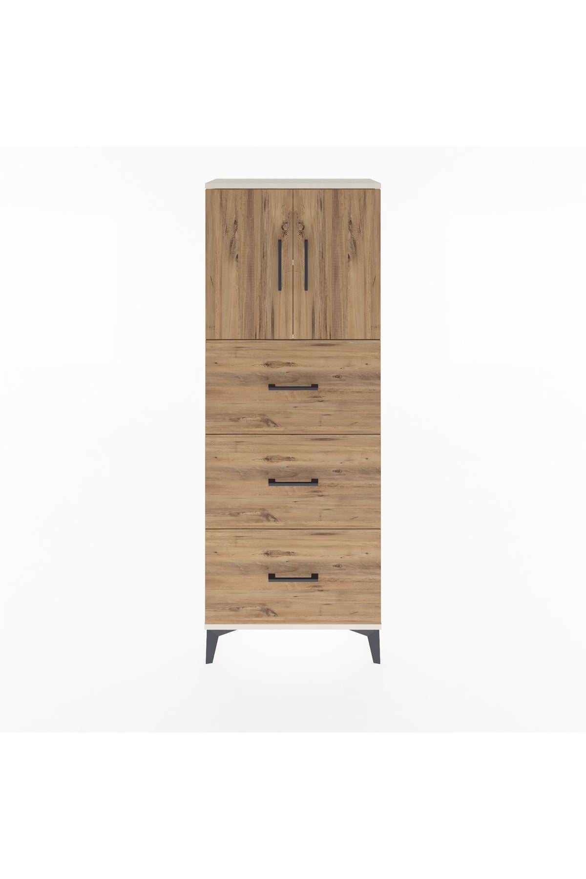 Arges Dolap 2 Raflı 3 Çekmeceli 2 Kapaklı 60x30x163 Aytaşı-Çam