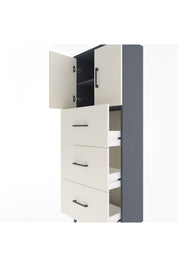 Arges Dolap 2 Raflı 3 Çekmeceli 2 Kapaklı 60x30x163 Antrasit-Aytaşı