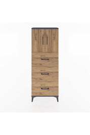 Arges Dolap 2 Raflı 3 Çekmeceli 2 Kapaklı 60x30x163 Antrasit-Çam