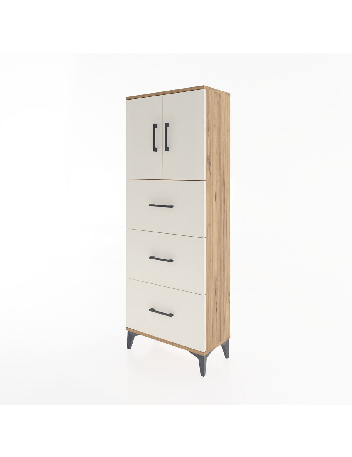 Arges Dolap 2 Raflı 3 Çekmeceli 2 Kapaklı 60x30x163 - S20M079V7A