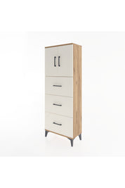 Arges Dolap 2 Raflı 3 Çekmeceli 2 Kapaklı 60x30x163 Çam-Aytaşı