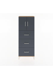 Arges Dolap 2 Raflı 3 Çekmeceli 2 Kapaklı 60x30x163 Çam-Antrasit