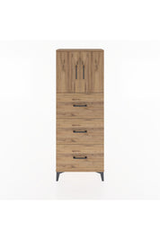 Arges Dolap 2 Raflı 3 Çekmeceli 2 Kapaklı 60x30x163 Çam-Çam