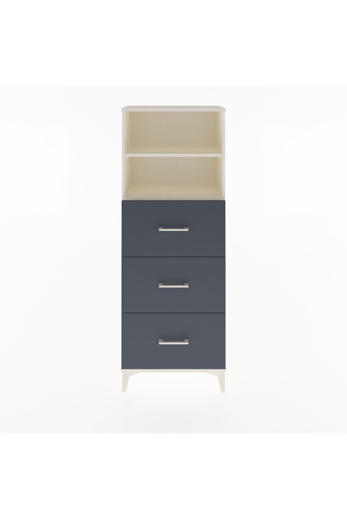 Arges Dolap 2 Raflı 3 Çekmeceli 60x30x163 Aytaşı-Antrasit