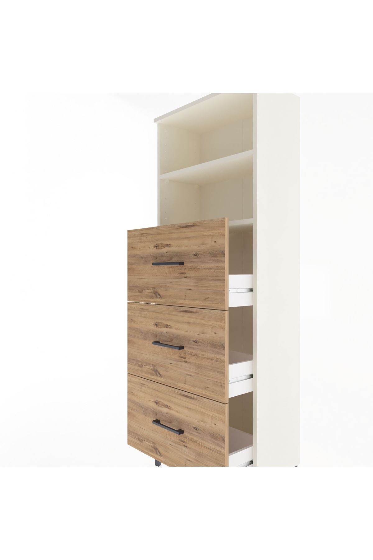 Arges Dolap 2 Raflı 3 Çekmeceli 60x30x163 Aytaşı-Çam